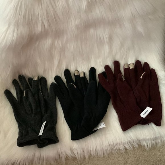 OLD NAVY Fleece Text-Friendly Gloves 3 PAIR SET - Picture 2 of 2